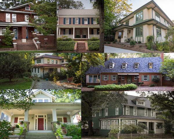 Collage of historic homes in Trinity Park