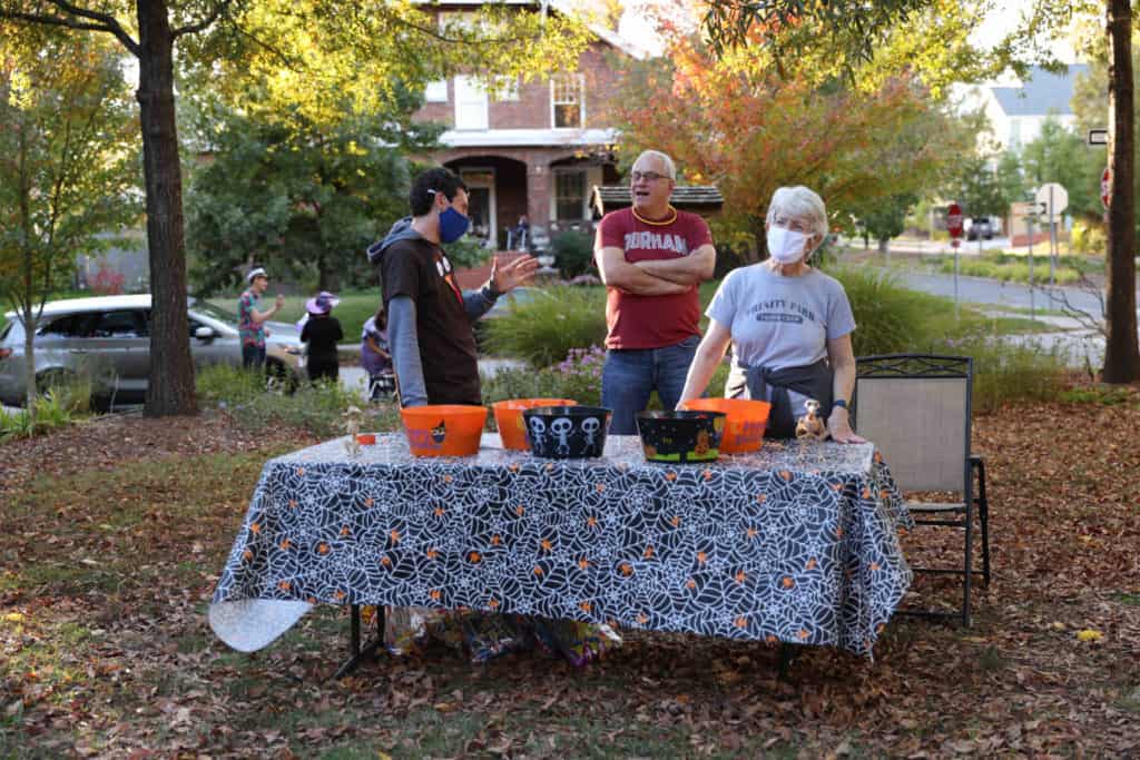Halloween treat table in the park